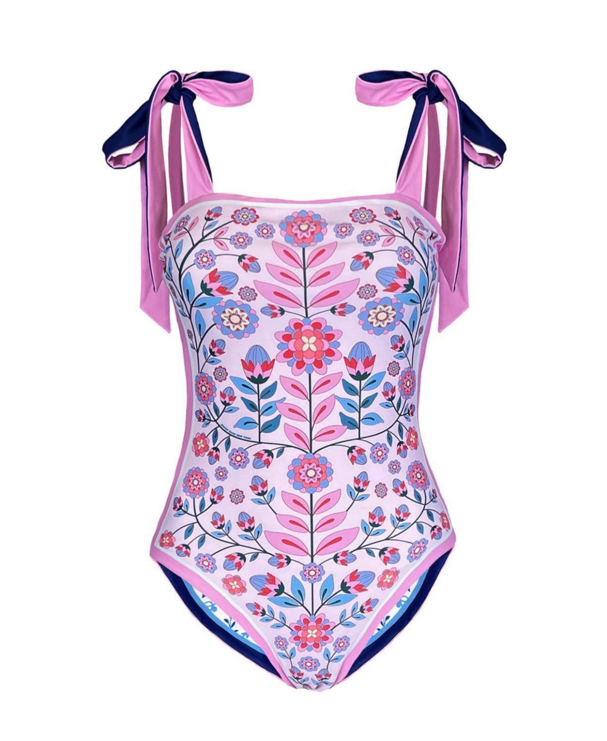 Jessie Zhao New York Pink Garden Reversible One Piece Swimsuit Product Image