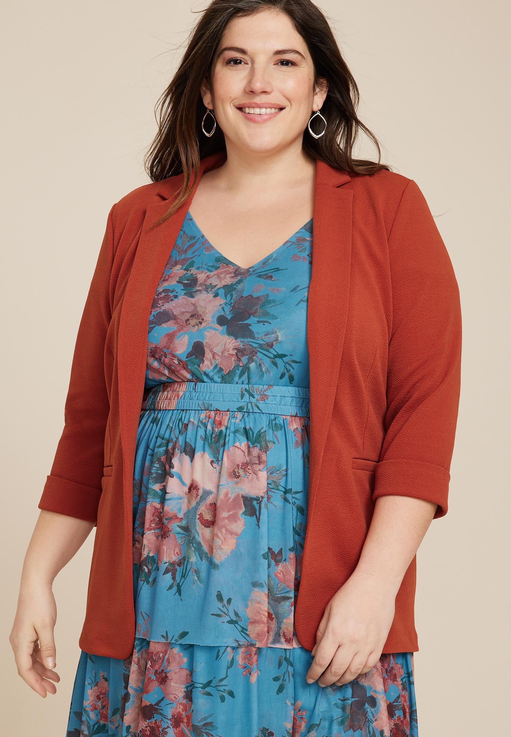 Maurices Plus Size Womens Blazer Versa Open Front Size 3X Product Image