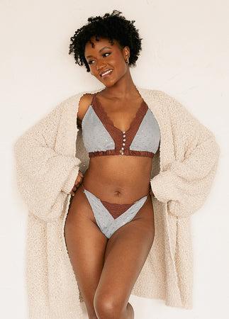 Cecily Bralette in Dusty Blue Product Image