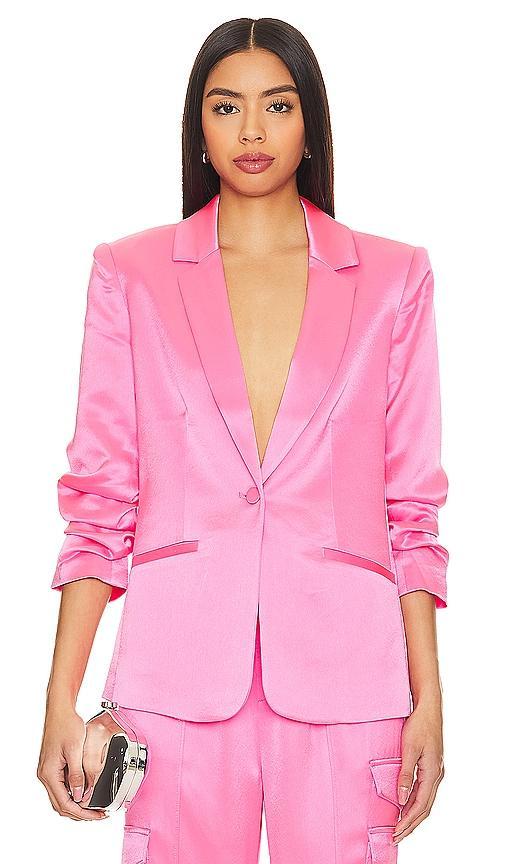 Womens Kylie Notched Satin Single-Button Blazer Product Image