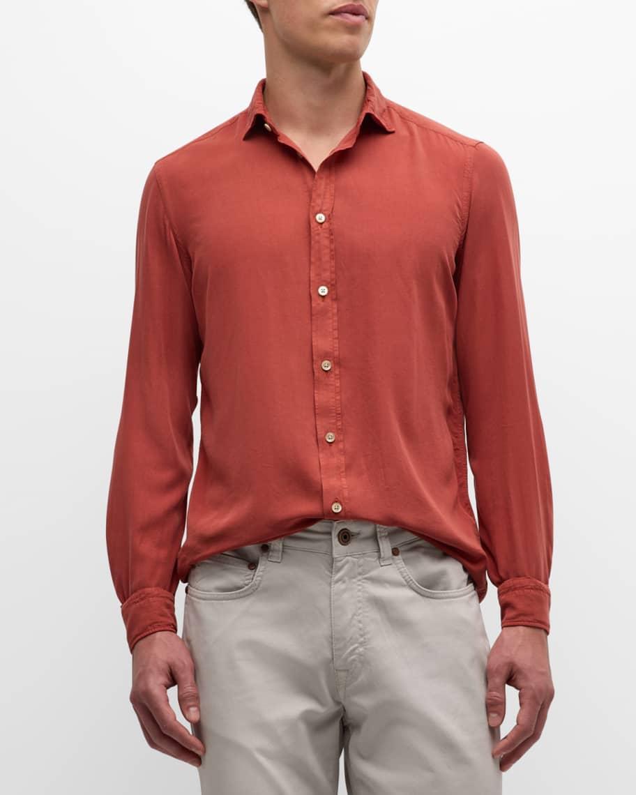 Mens Garment-Dyed Lyocell Sport Shirt product image