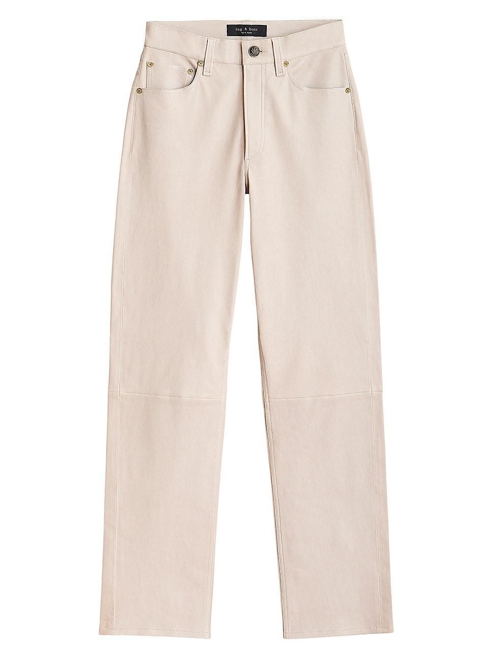 Womens Harlow Leather Straight-Leg Pant Product Image