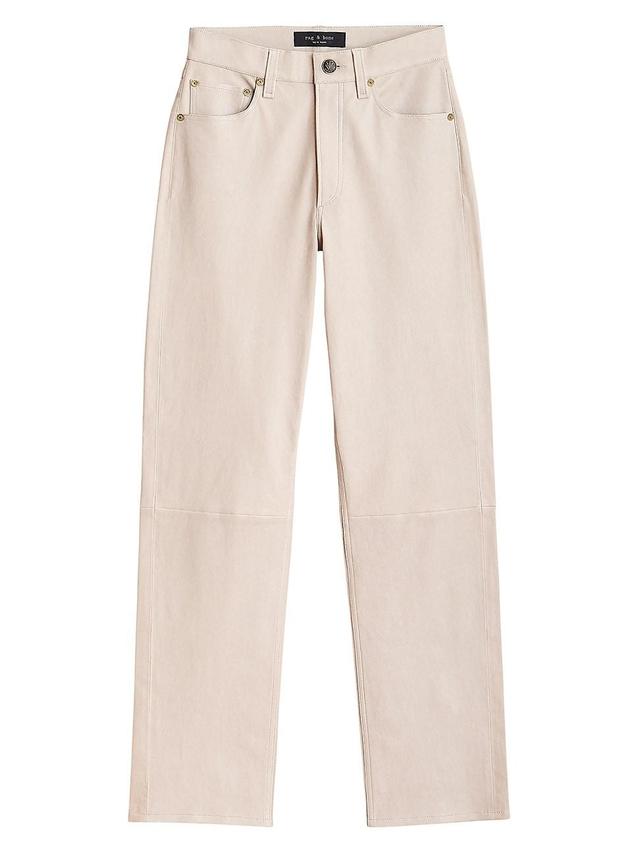 Womens Harlow Leather Straight-Leg Pant Product Image