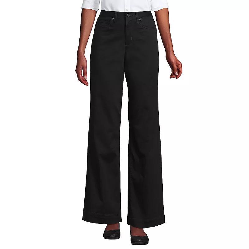 Petite Lands End High-Rise Wide Leg Knockabout Chino Pants, Womens Product Image