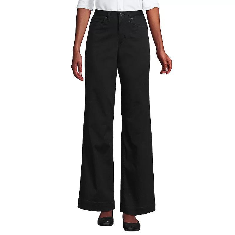 Womens Lands End High-Rise Wide Leg Chino Pants Product Image