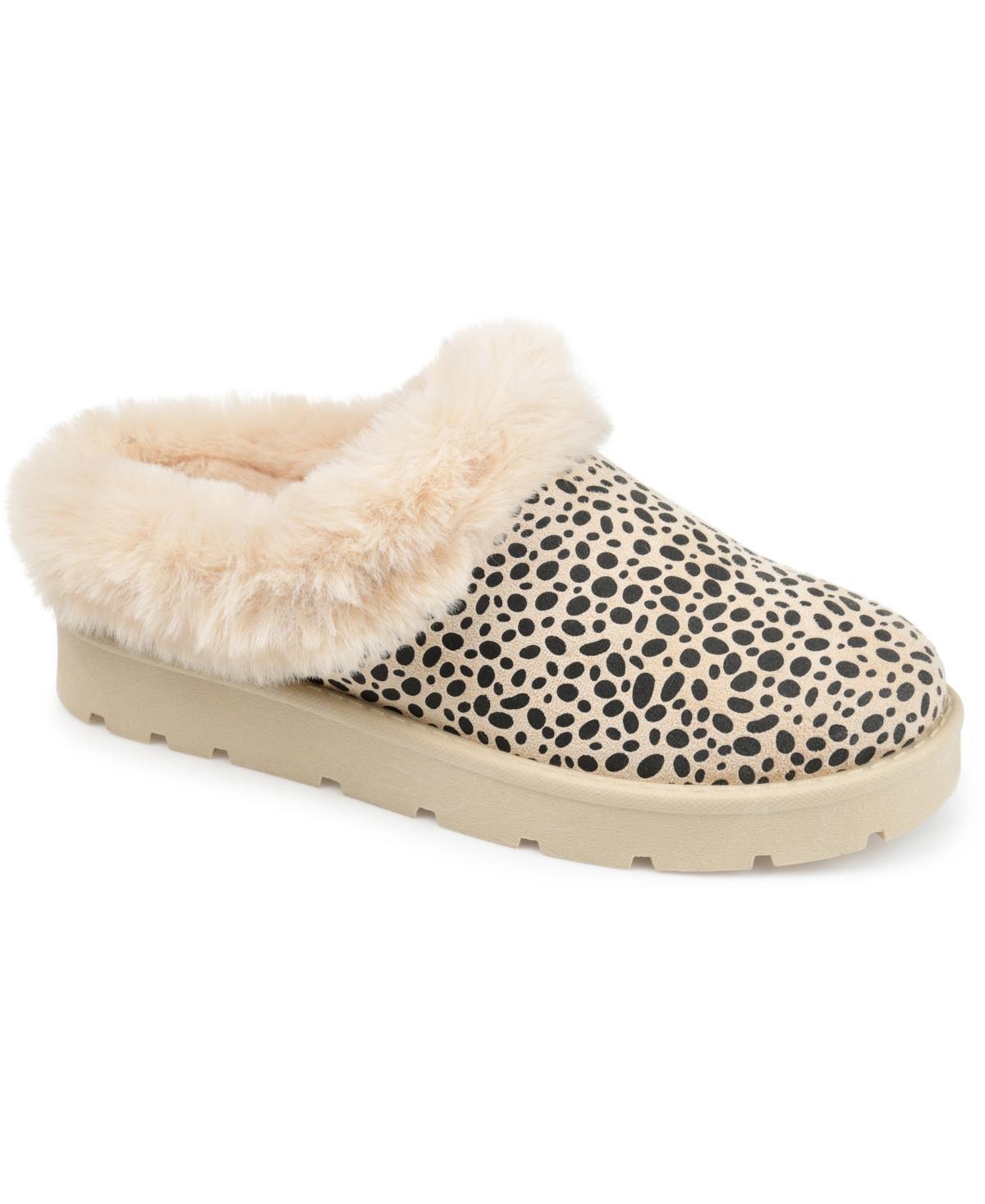 Journee Collection Whisp Womens Faux-Fur Trim Slippers Product Image