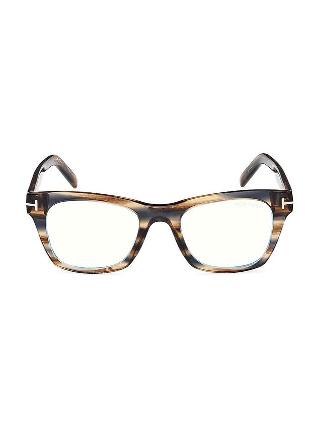 Mens 52MM Square Blue-Block Optical Glasses Product Image