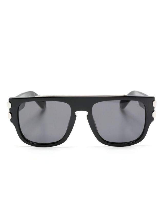 Logo-plaque Square-frame Sunglasses In Black Product Image