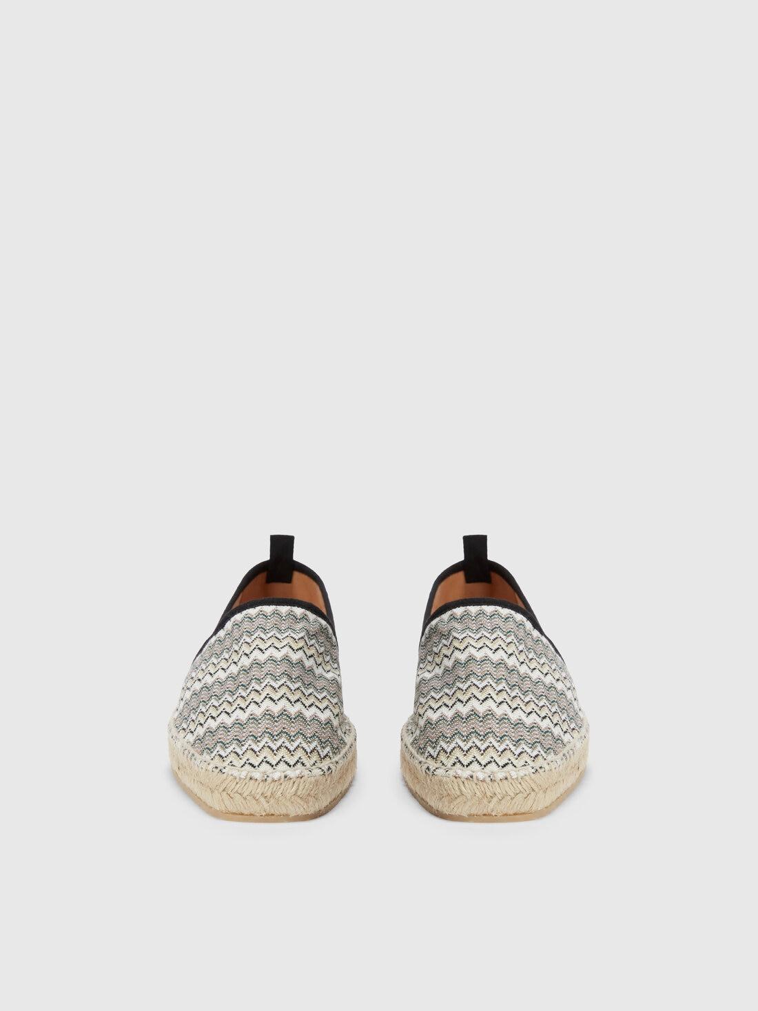 Espadrilles in zigzag fabric Green | Missoni Product Image