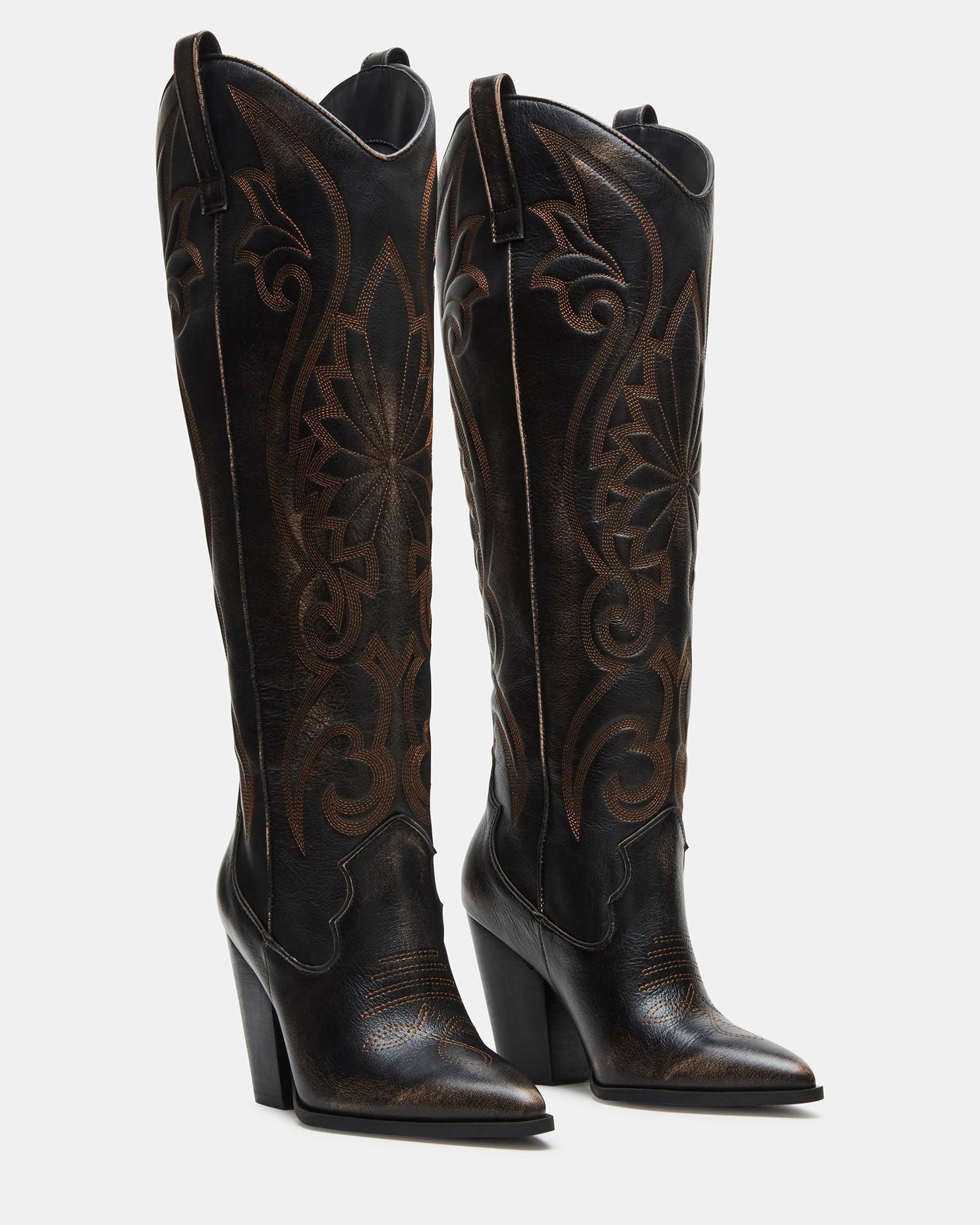 LASSO BROWN DISTRESSED WIDE CALF Female Product Image