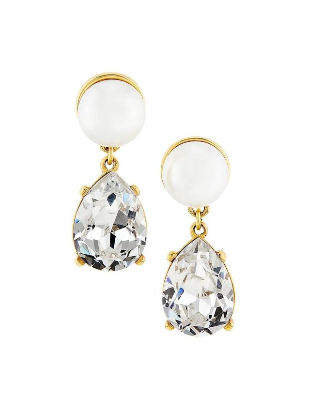 Womens Goldtone, Imitation Pearl & Glass Crystal Drop Earrings Product Image