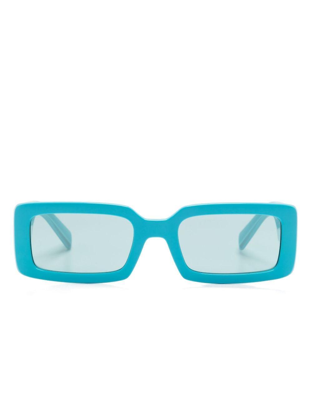 Logo-engraved Rectangle-frame Sunglasses In Blue Product Image