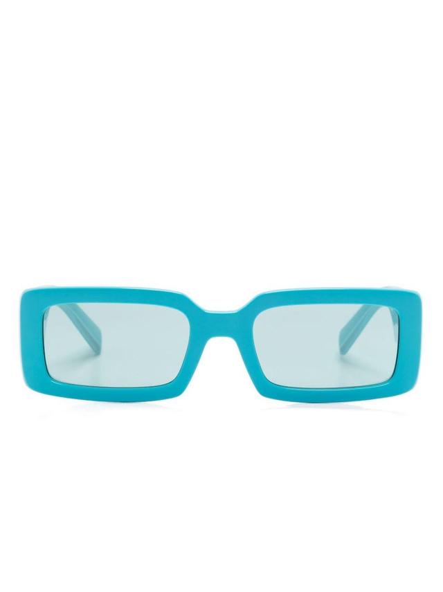 Logo-engraved Rectangle-frame Sunglasses In Blue Product Image