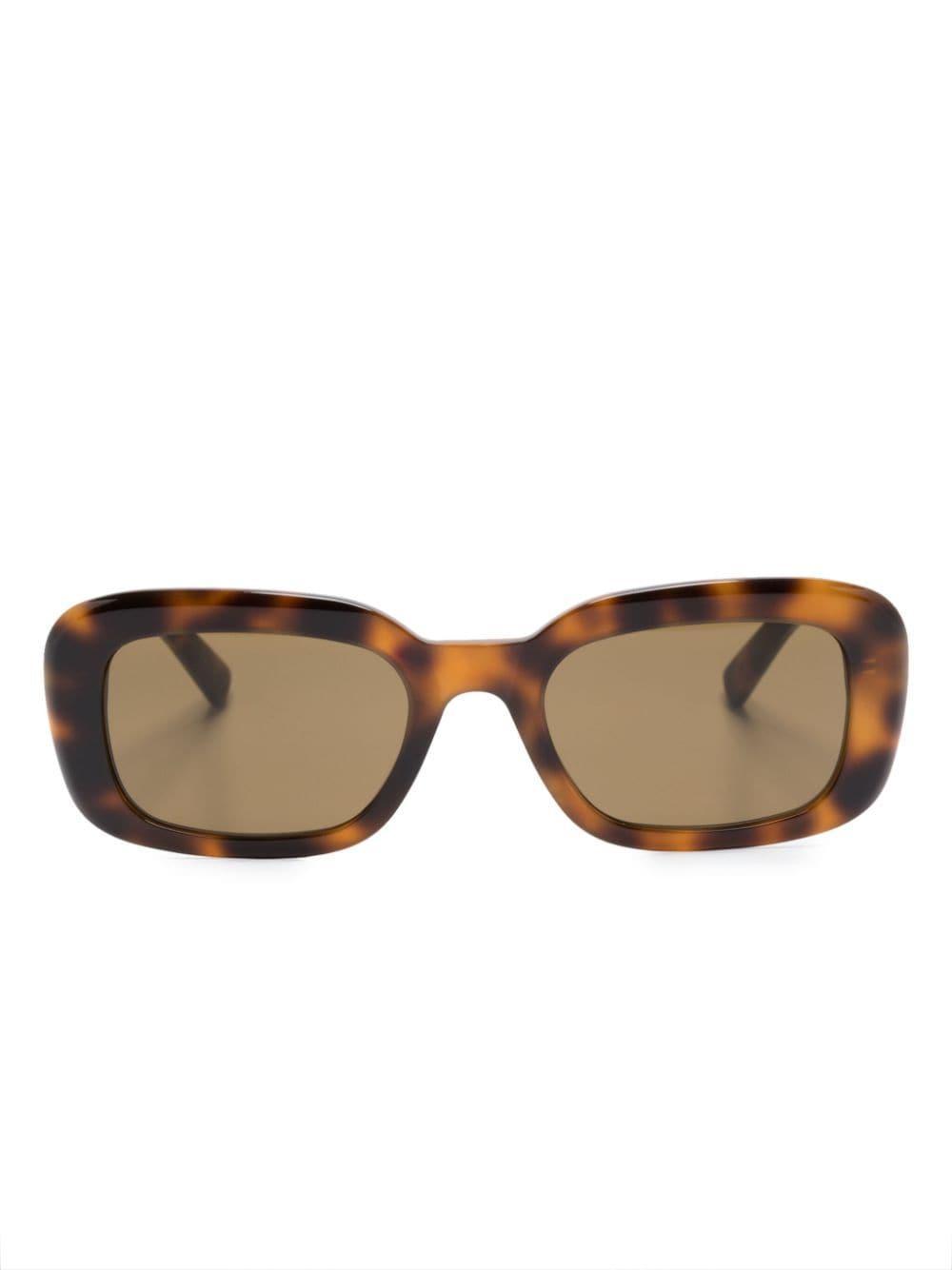 Tortoiseshell-effect Rectangle-frame Sunglasses In Brown Product Image