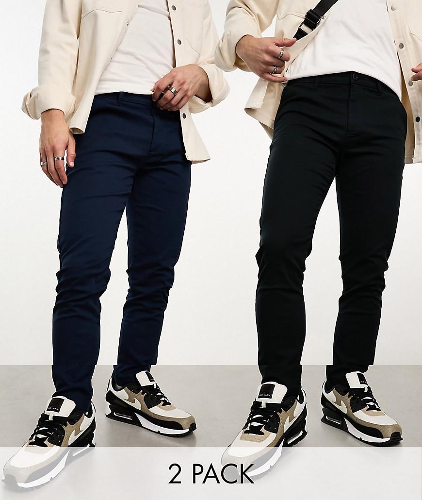 ASOS DESIGN 2 pack skinny chinos Product Image