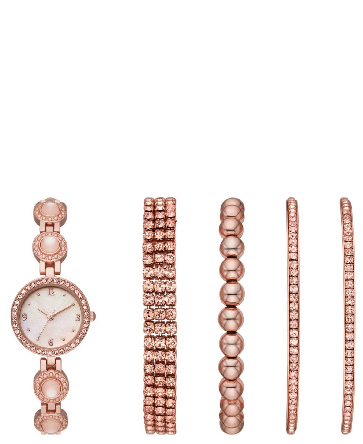 Folio Womens Rose Gold-Tone Bracelet Watch Gift Set, 26mm - Rose Gold Product Image