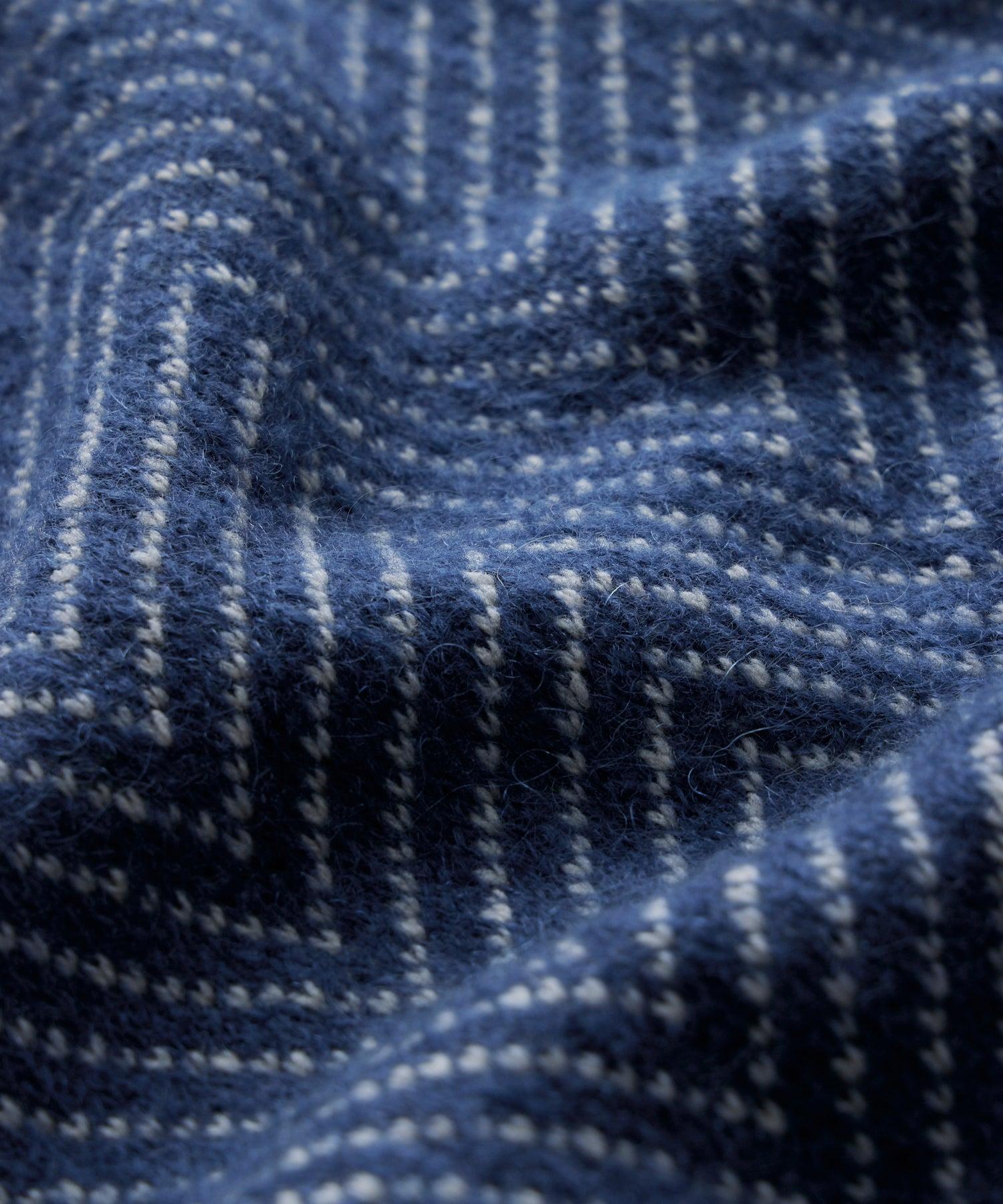 Chevron Mohair Crewneck Sweater in Navy Product Image