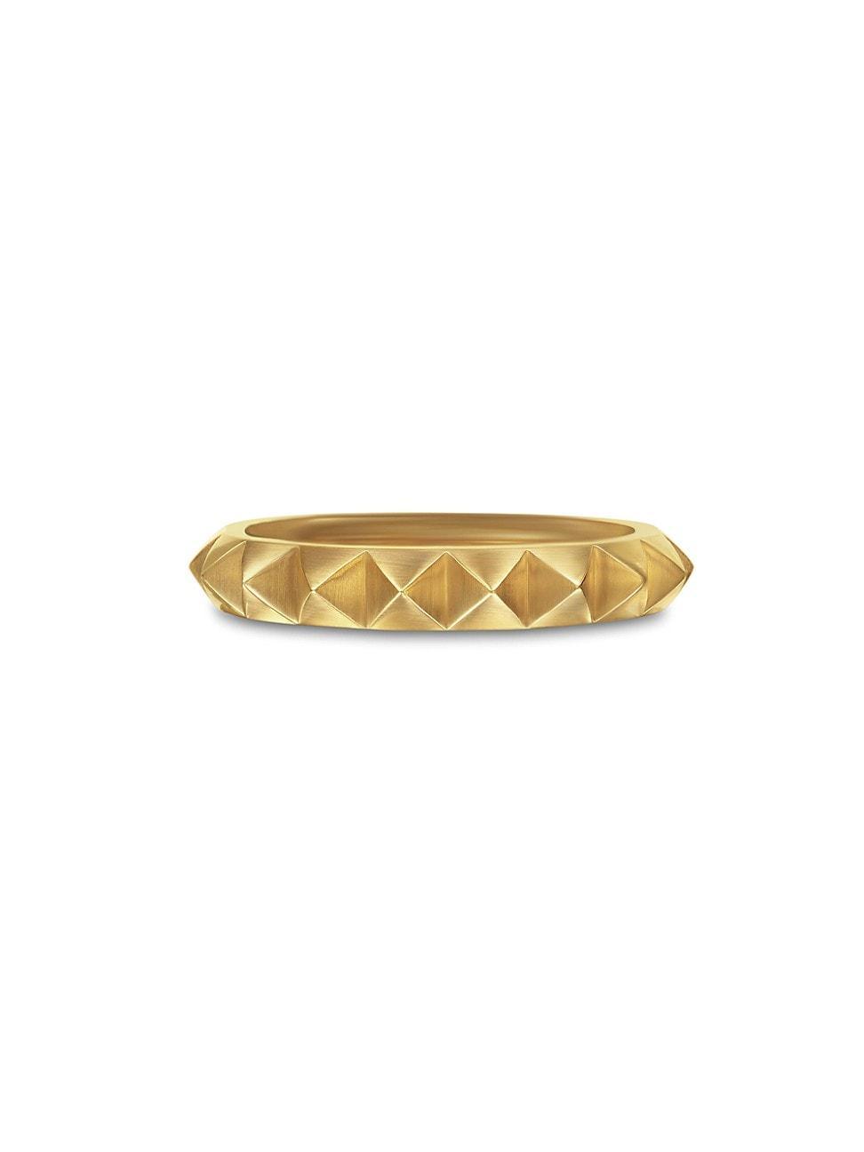 Mens Pyramid Band Ring in 18K Yellow Gold, 4MM Product Image