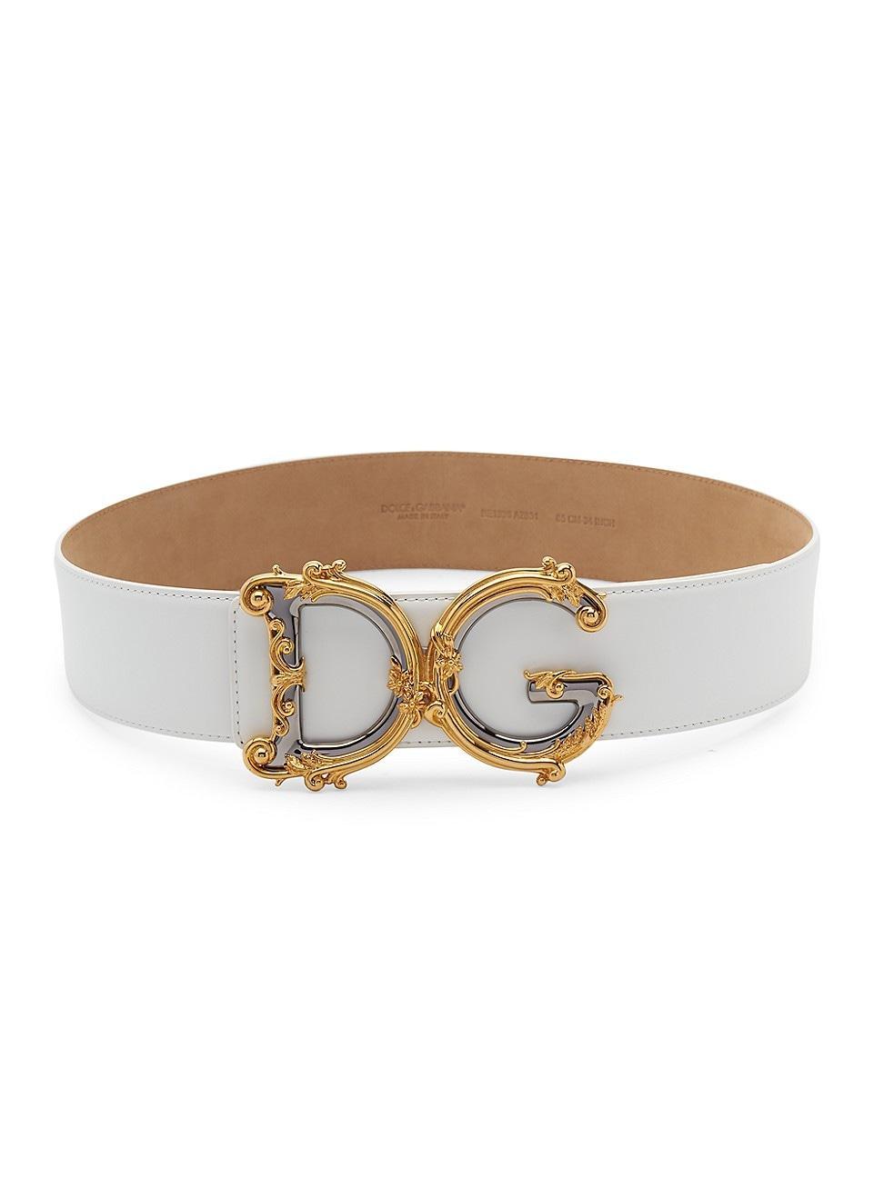 Dolce & Gabbana DG Baroque Buckle Leather Belt Product Image