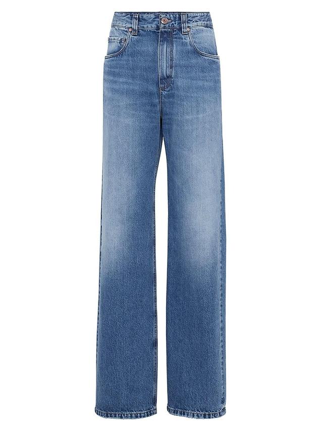 Womens Authentic Denim Loose Jeans with Shiny Tab Product Image