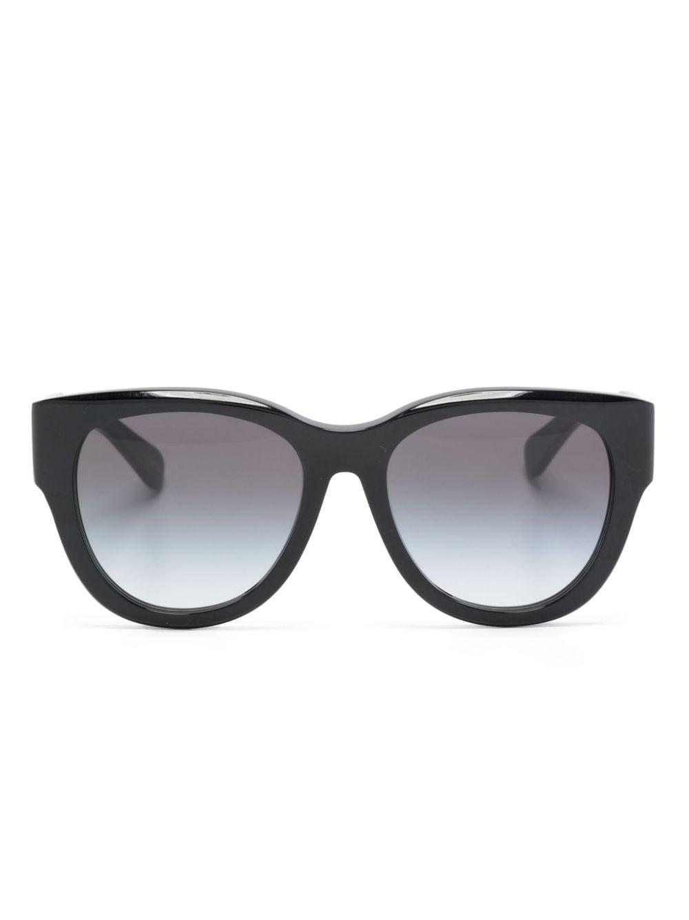 Logo-print Round-frame Sunglasses In Schwarz Product Image