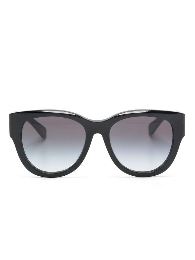 Logo-print Round-frame Sunglasses In Schwarz Product Image