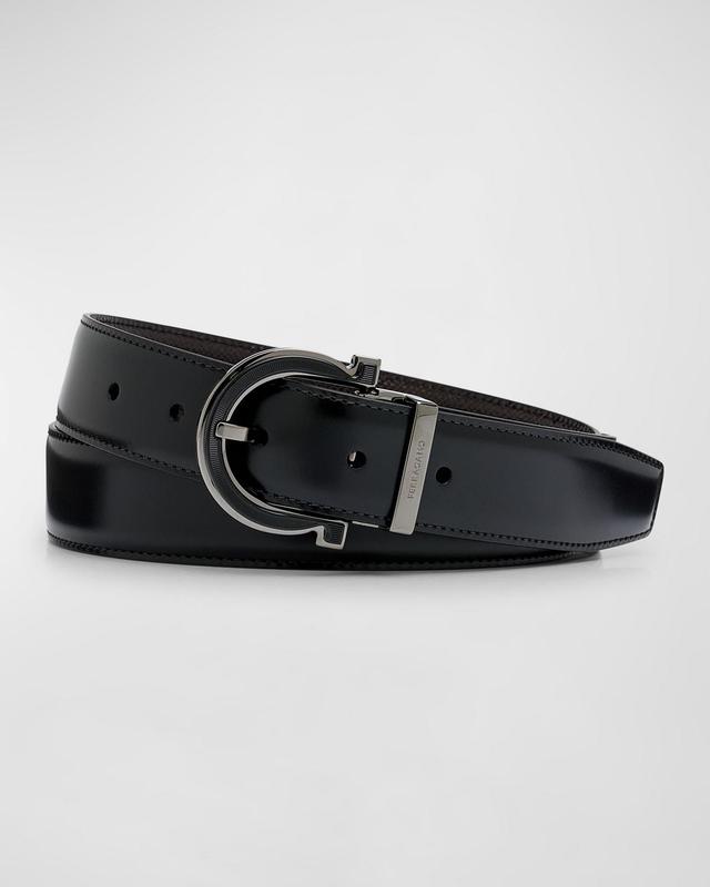 Mens Reversible Gancio-Buckle Leather Belt Product Image