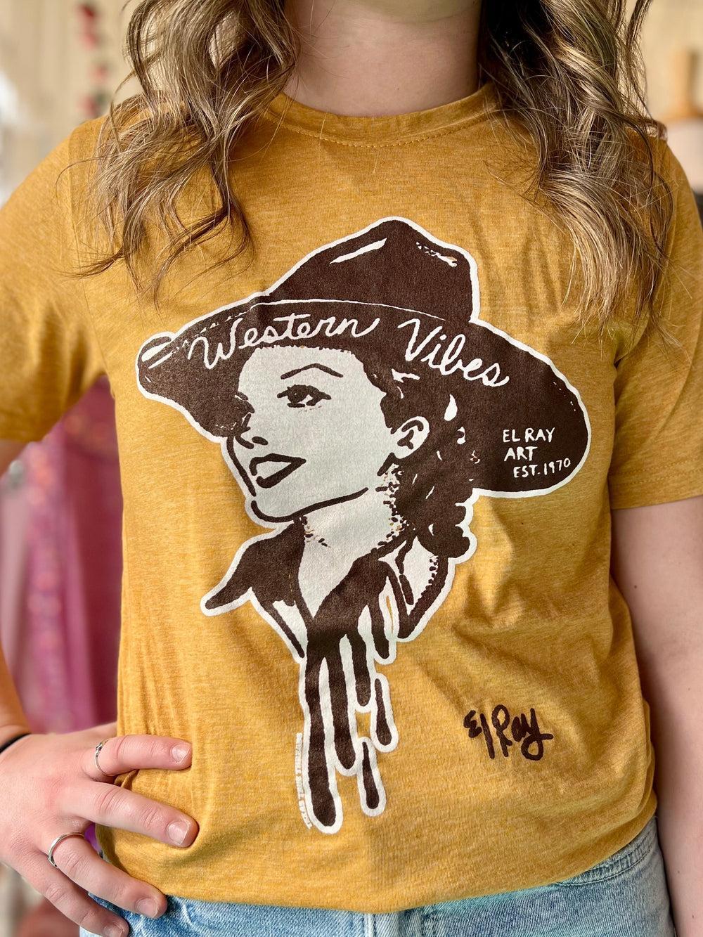 PLUS Mustard Western Vibes Tee Product Image