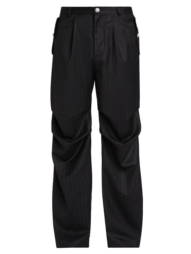 Mens Pinstripe Wool Parachute Pants Product Image