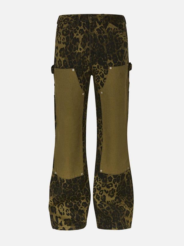 Aelfric Eden Leopard Print Patchwork Jeans Product Image