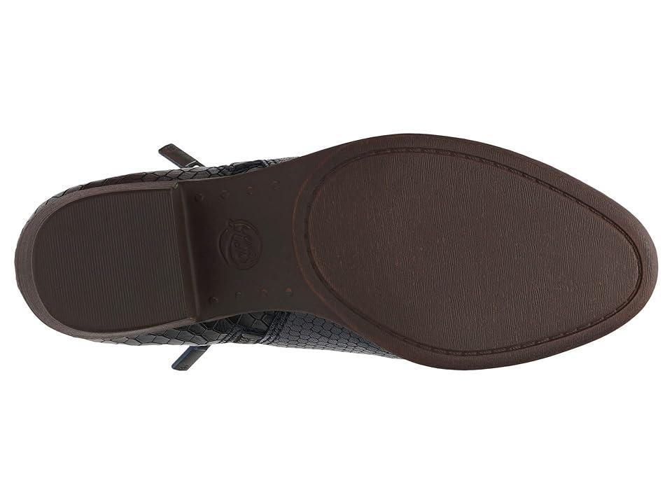 Lucky Brand Basel Snake Embossed Leather Side Zip Block Heel Booties Product Image