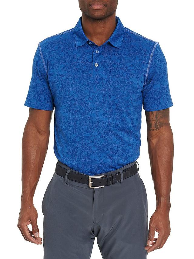 Mens Prescott Floral-Print Short-Sleeve Knit Polo Product Image