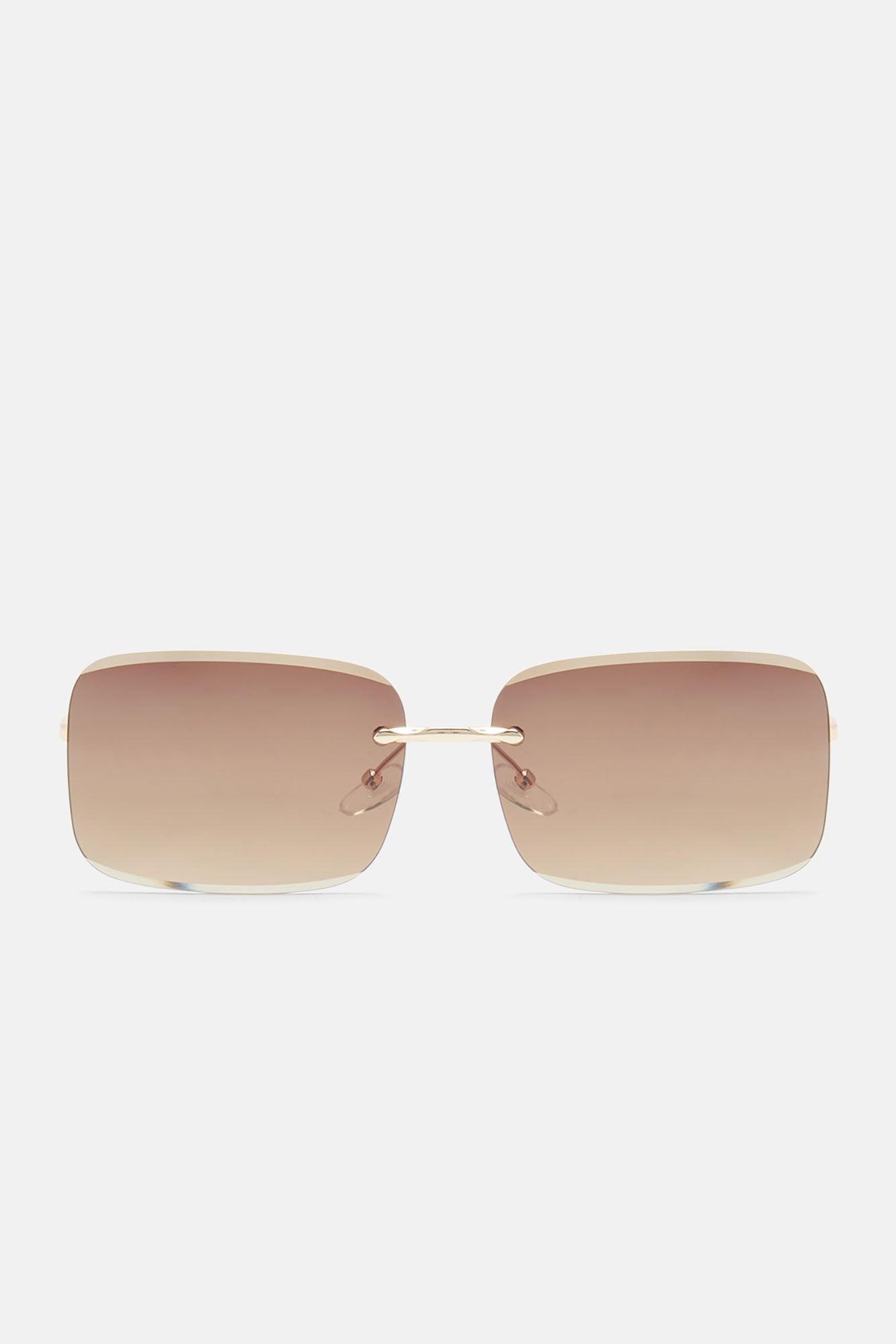 Play With Me Sunglasses - Gold/Brown Product Image