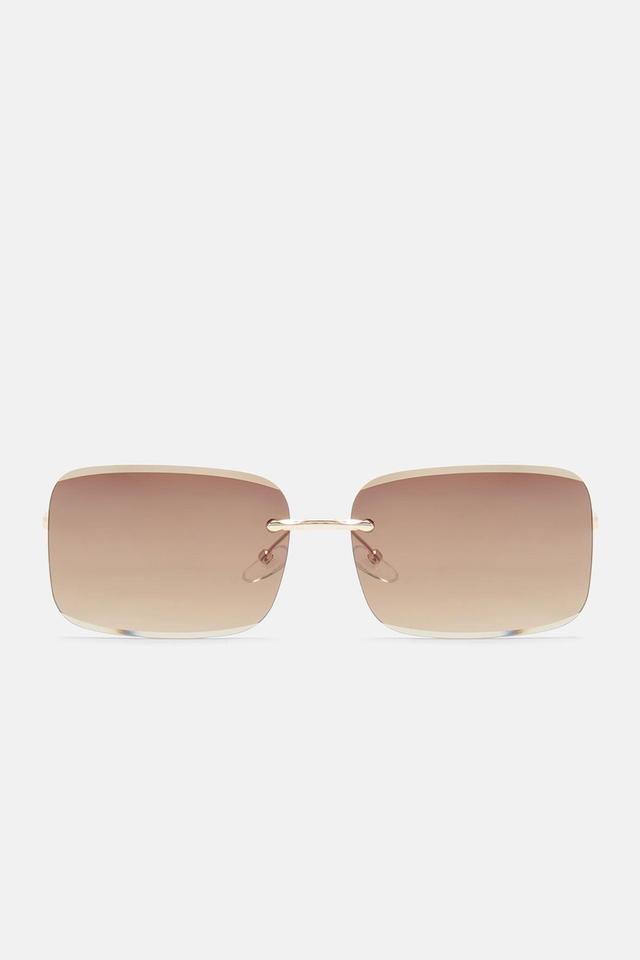 Play With Me Sunglasses - Gold/Brown Product Image