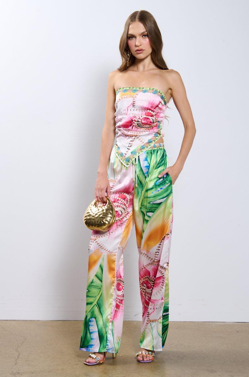 TAKE ME TO THE COAST SATIN PANT Product Image