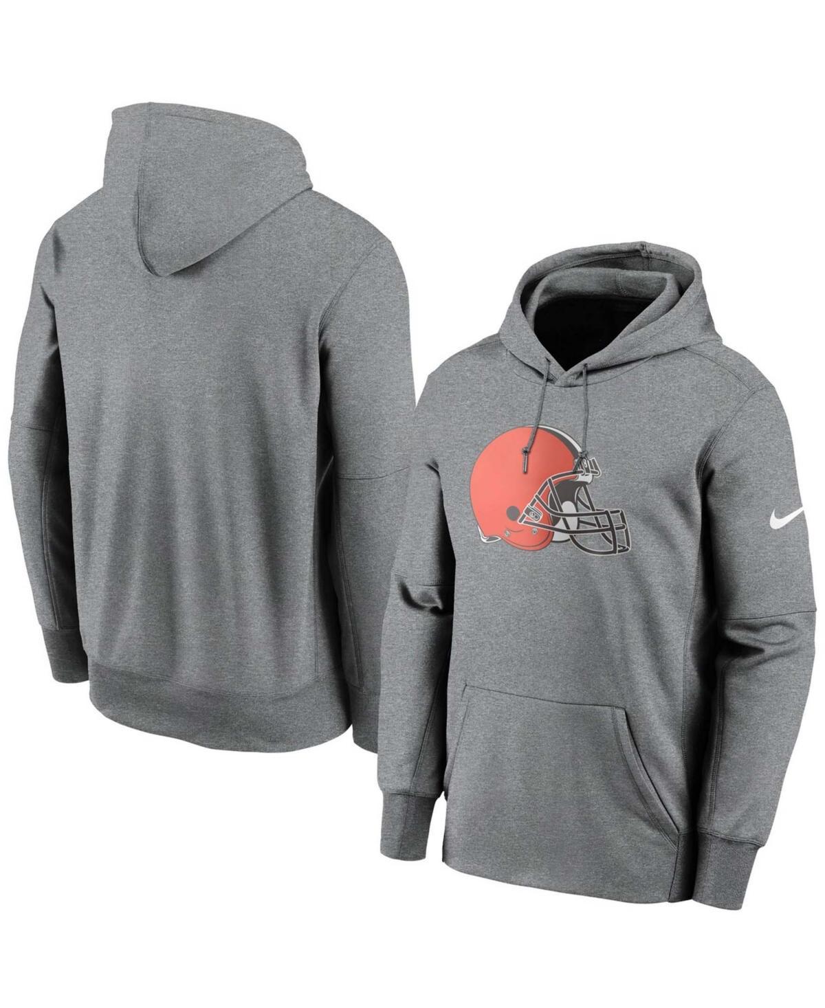 Mens Heathered Charcoal Chicago Bears Wordmark Therma Performance Pullover Hoodie Product Image