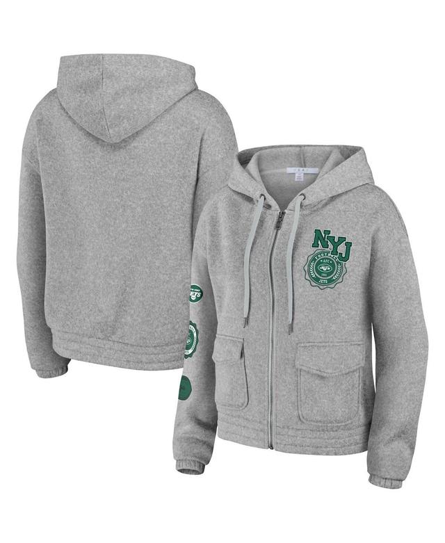 Womens Wear by Erin Andrews Heather Gray New York Jets Full-Zip Hoodie Product Image