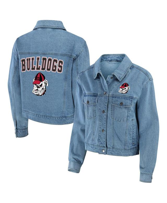 Womens Wear by Erin Andrews Georgia Bulldogs Button- Jacket - Denim Product Image