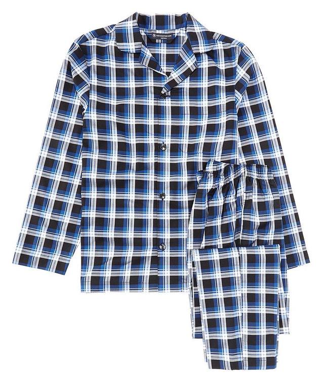 Hart Schaffner Marx Long Sleeve Plaid Woven Sleep Shirt & Matching Sleep Pant 2-Piece Pajama Set Product Image