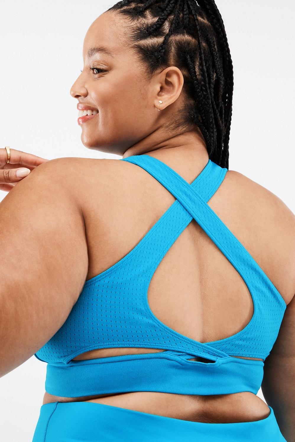 Fabletics No-Bounce SculptKnit Bra Womens blue plus Size 3X Product Image