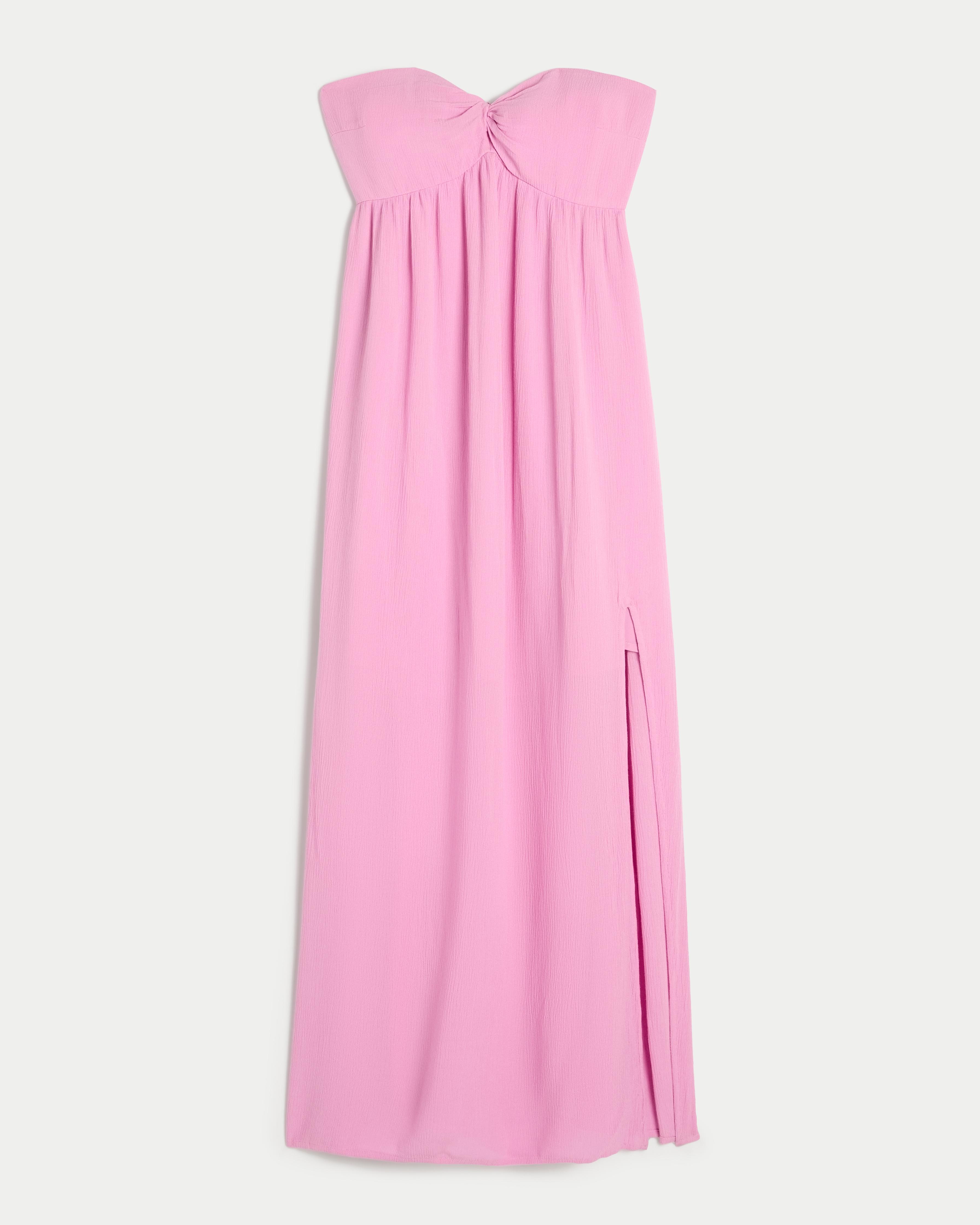 Twist Bust Strapless Midi Dress Product Image