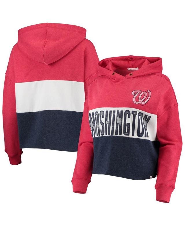 Womens 47 Heathered /Heathered Navy Washington Nationals Lizzy Cropped Pullover Hoodie Product Image