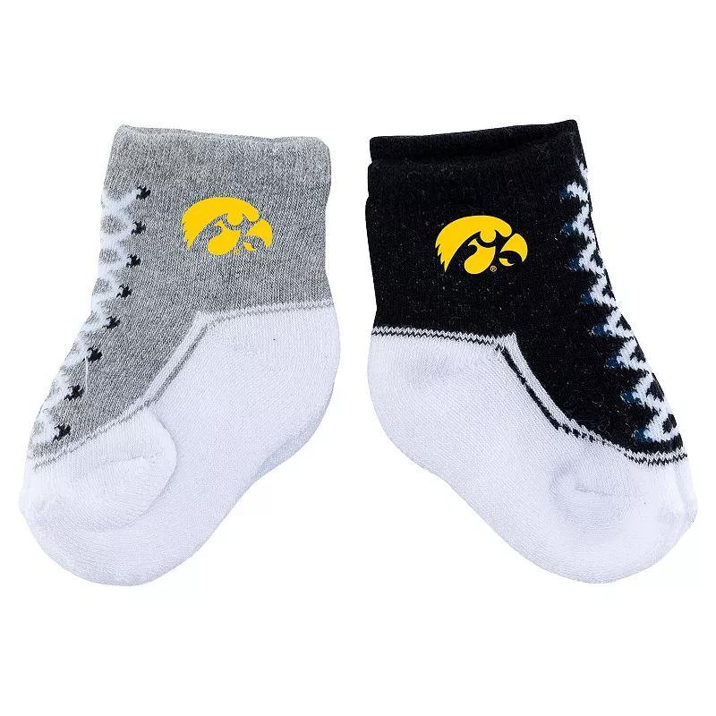 Infant ZooZatz Iowa Hawkeyes Shoe Two-Pack Socks, Mens Product Image