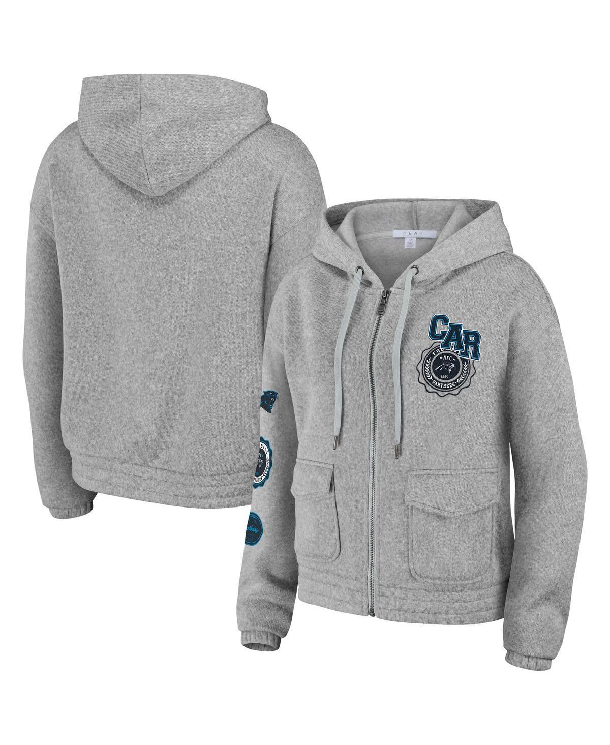 Womens WEAR by Erin Andrews Heather Gray Carolina Panthers Full-Zip Hoodie Product Image