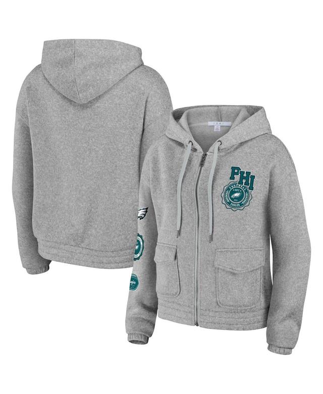 Womens Wear by Erin Andrews Heather Gray Philadelphia Eagles Full-Zip Hoodie Product Image