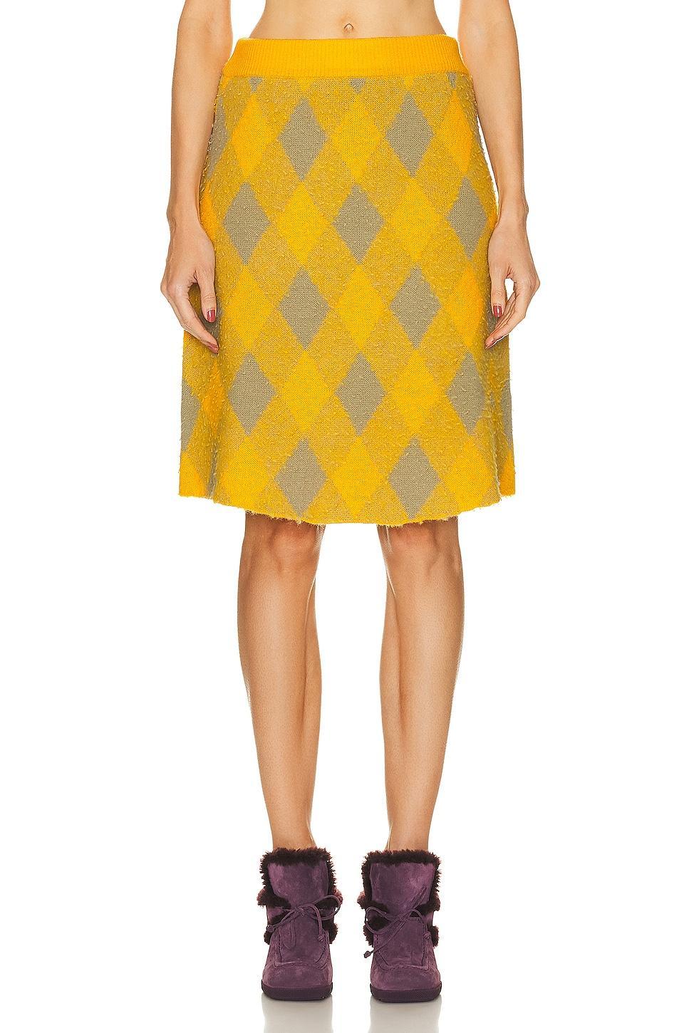 Burberry Argyle Skirt in Yellow Product Image