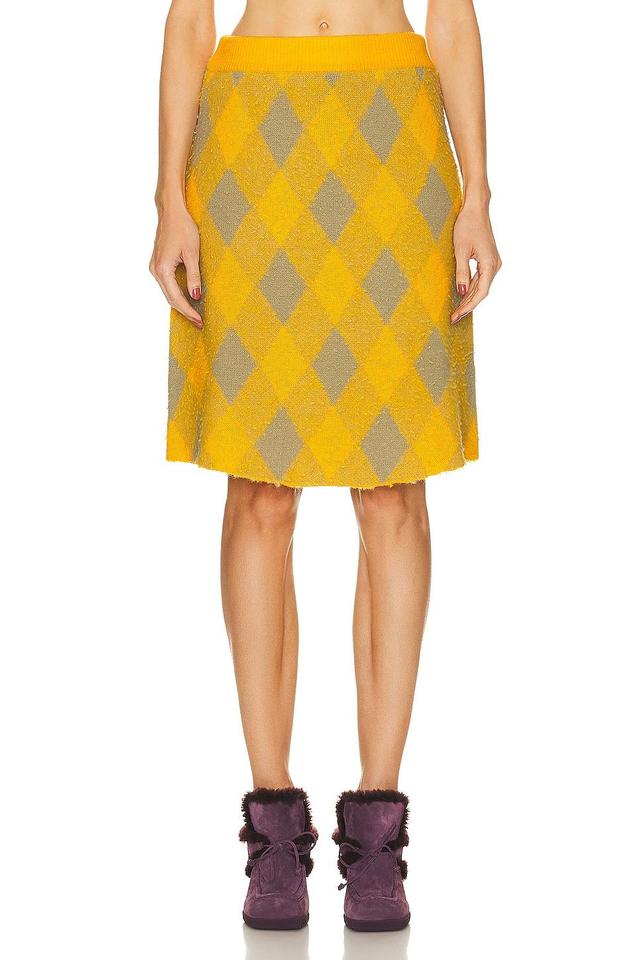 Burberry Argyle Skirt in Yellow Product Image