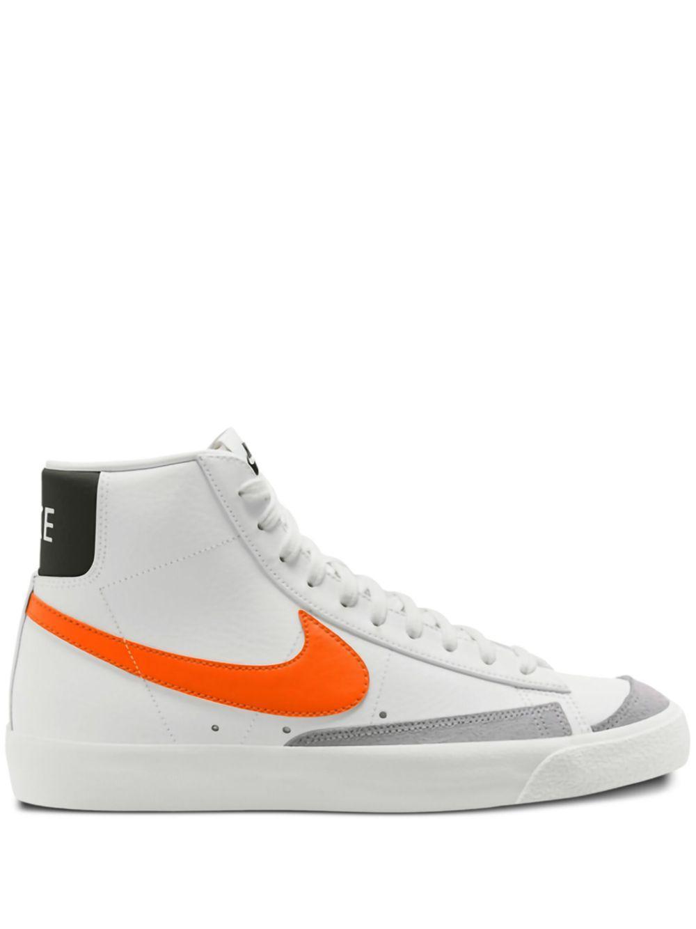 NIKE Blazer Mid '77 Vintage "total Orange" Sneakers In White/wolf Grey/black/safety Orange Product Image