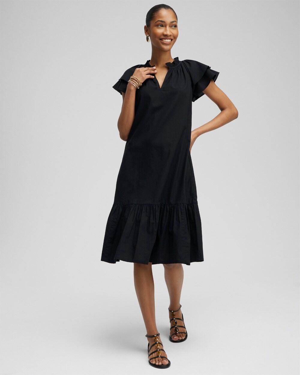 Tiered Flutter Sleeve Midi Dress product image