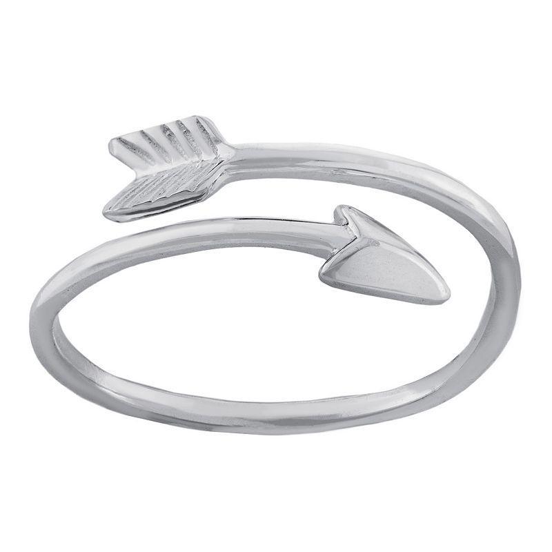 Main and Sterling Sterling Silver Arrow Bypass Ring, Womens Silver Tone Product Image